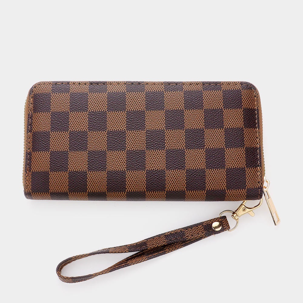 Checkered Brown and Black Wallet